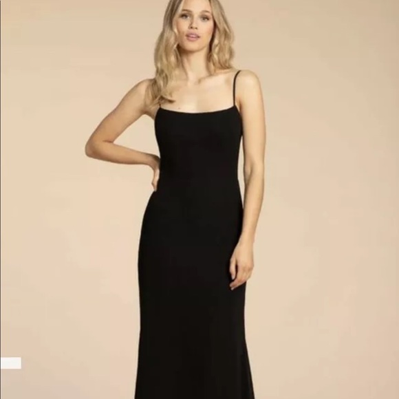 Hayley Paige Bridesmaid Dress 5964- Black Chiffon & Lace, size 0 - Picture 2 of 9